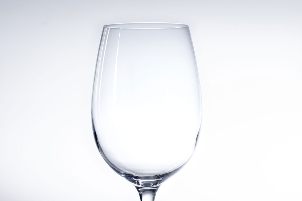 Empty glass to symbolize the effects of alcohol on the body