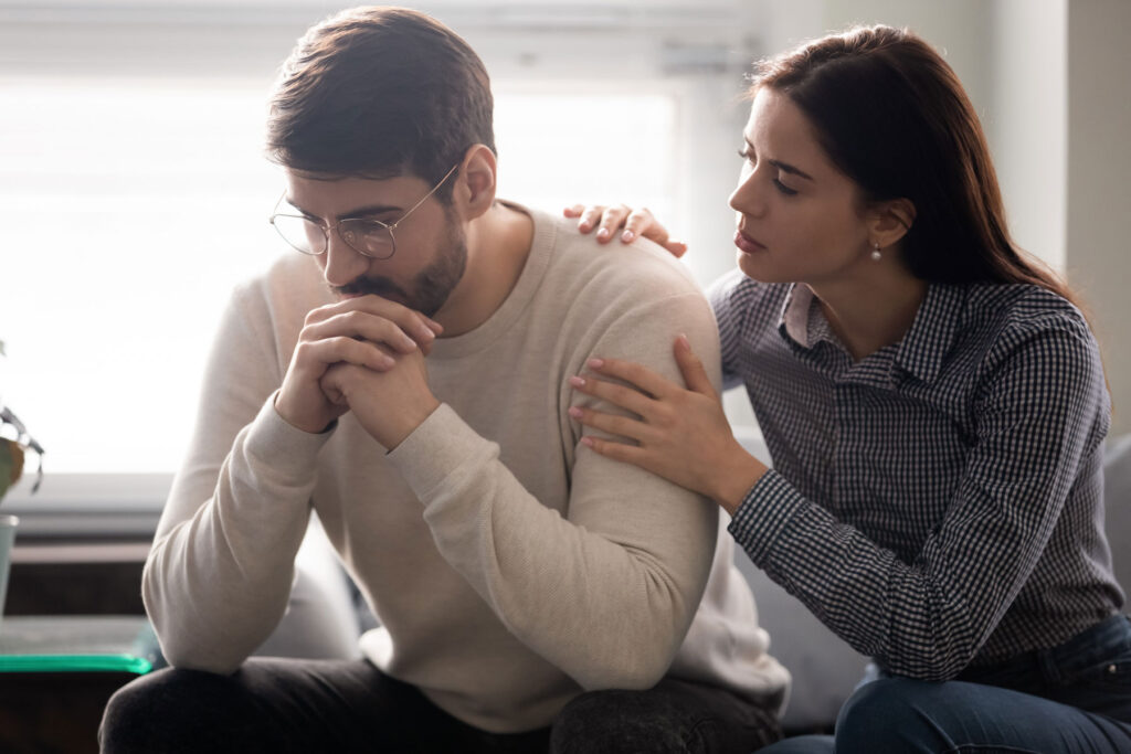 Two people demonstrating family support